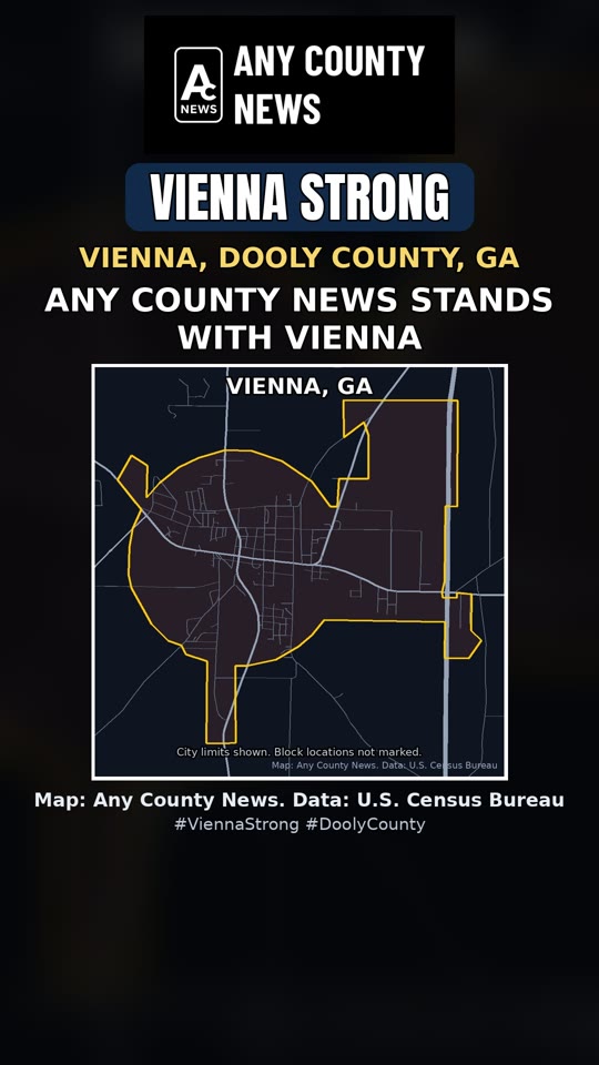 Any County News map of Vienna, Dooly County, GA: Any County News Stands With Vienna, #ViennaStrong