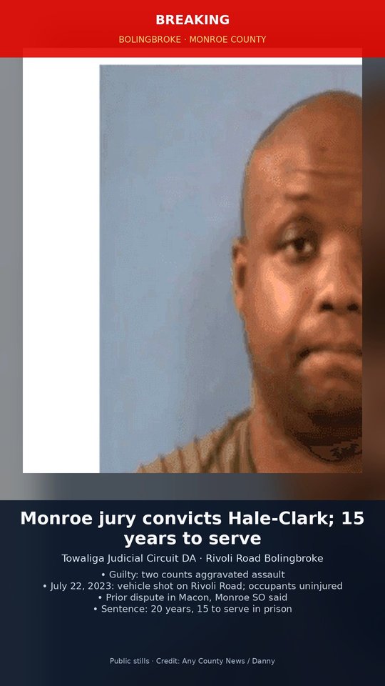 Monroe County jury convicts man in 2023 Rivoli Road shooting; 15 years to serve
