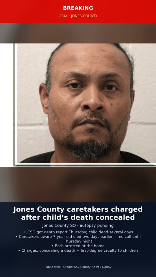 Jones County caretakers charged after 7-year-old's death went unreported for days