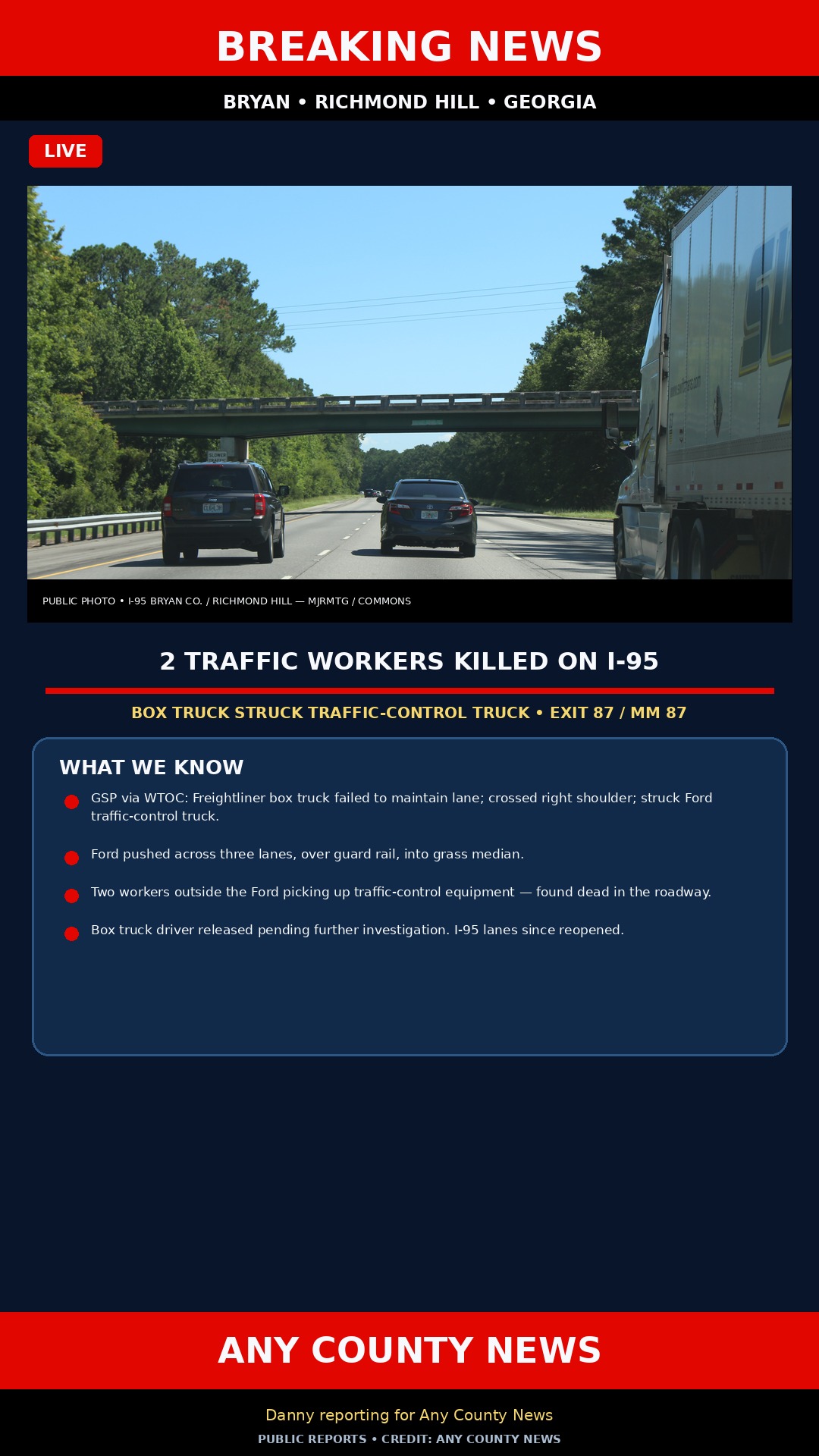 Breaking graphic: Richmond Hill I-95 workers killed