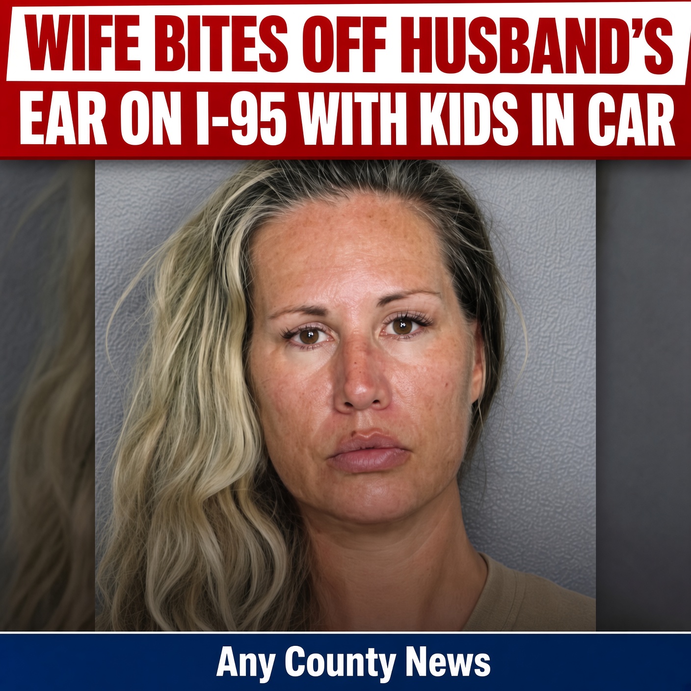 Wife bites off husband ear on I-95 with kids in car