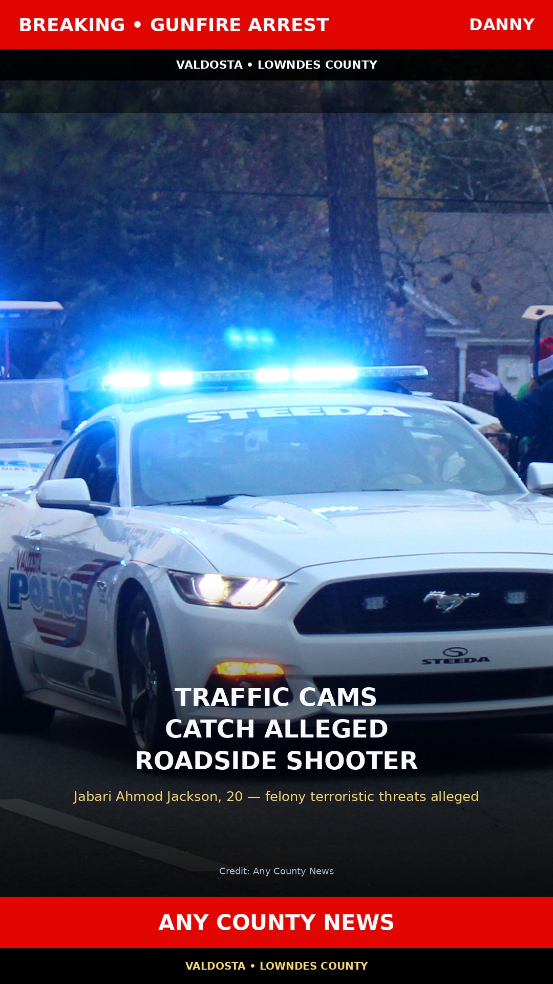 Breaking: Traffic cams catch alleged roadside shooter — Valdosta